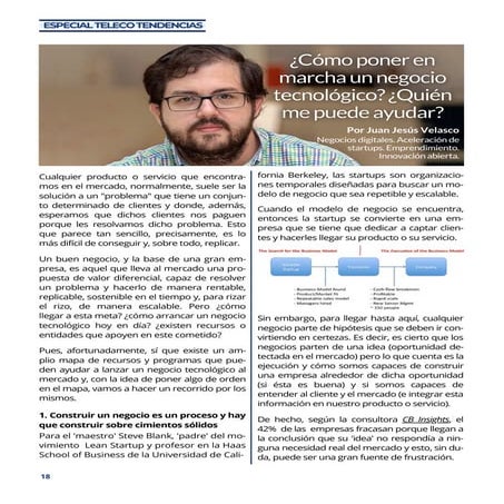 Artículo - ¿Cómo poner en marcha un negocio tecnológico? ¿Quién me puede ayudar?