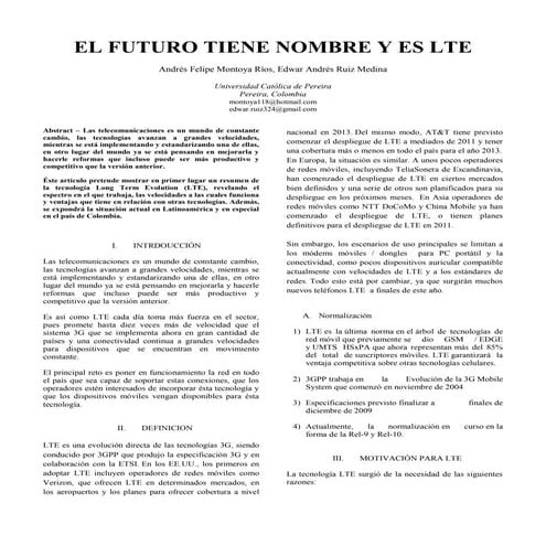 Articulo - El Futuro Tiene Nombre Y Es LTE