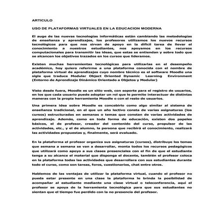 Articulo plataforma virtual - Antonio Borré Barraza