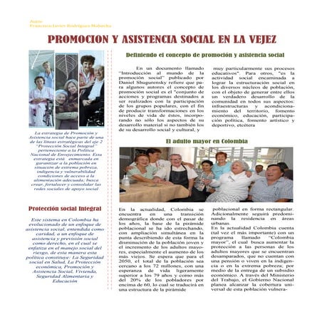 Articulo promonción y asistencia social