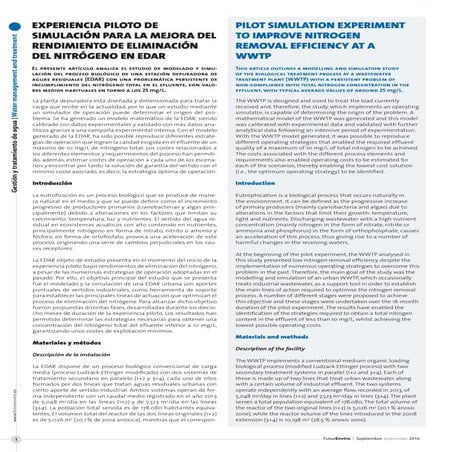 SIMULACIÓN PARA LA MEJORA DEL RENDIMIENTO DE ELIMINACIÓN DEL NITRÓGENO EN EDAR