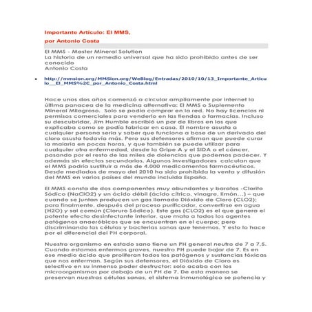 Exposición y testimonios del MMS por Antonio Costa