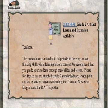 Artifact Lesson Plan Grade 3 | PDF