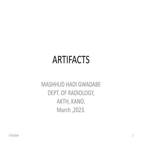 ARTIFACTS IN IMAGING MODALITIES. power ptx