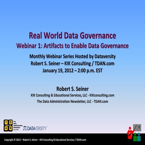 Artifacts to Enable Data Goverance
