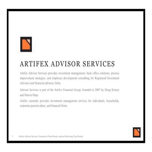 RIA Pitch Book - Artifex Advisor Services | PDF
