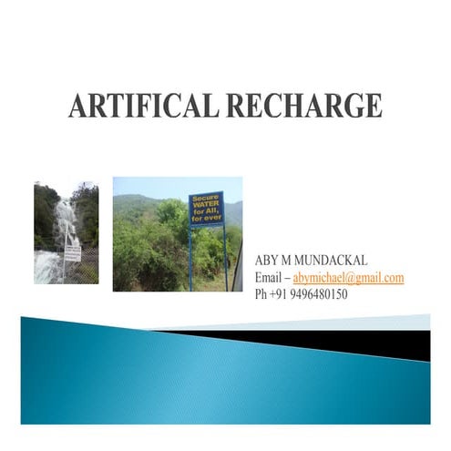 Artificial recharge