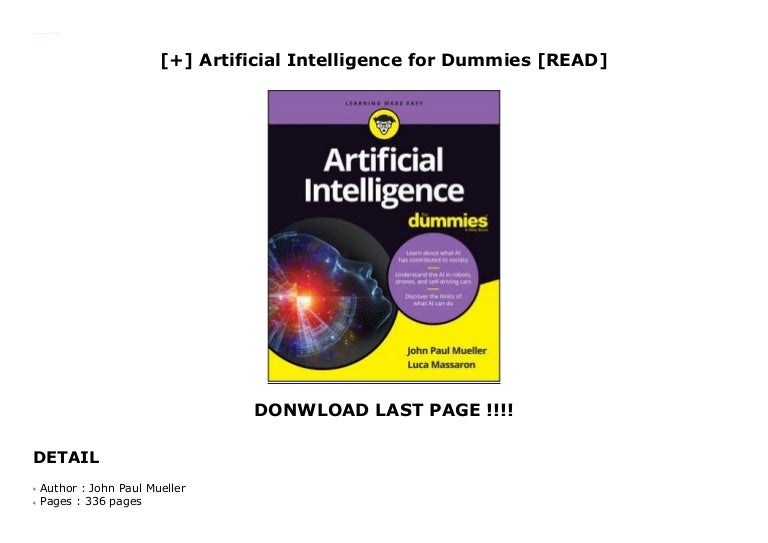 Artificial Intelligence for Dummies [READ]