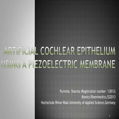 Artificial cochlear epithelium using a piezoelectric membrane
