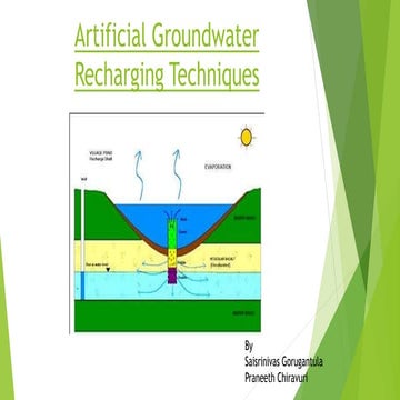 Artificial groundwater recharging techniques