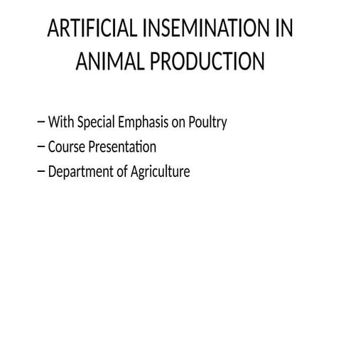 Comprehensive Guide to Artificial Insemination in Animal and Poultry ...