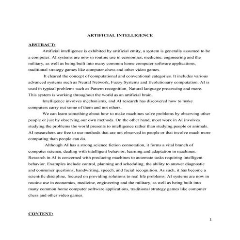 Artificial intelligence