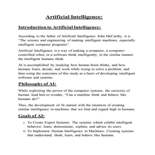 Artificial intelligence