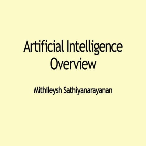 Artificial Intelligence - Overview