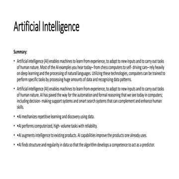 Artificial intelligence