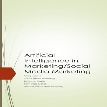 Artificial Intelligence - By Craig Azuma