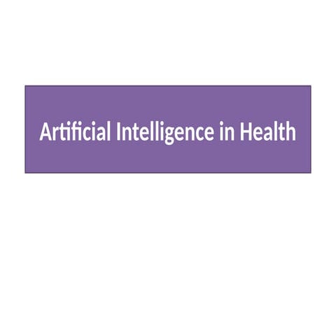 Artificial Intelligence in health care.pptx