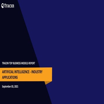 Tracxn - Top Business Models - Artificial Intelligence Industry Applications ...