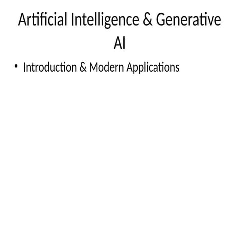 Artificial Intelligence (AI) & Generative AI | PPTX