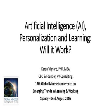 Artificial intelligence (ai) personalization and learning 