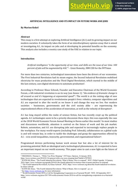 Artificial Intelligence The Future Of Labour And Employment | PDF