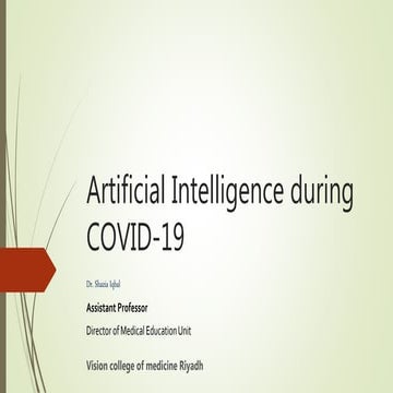 Artificial intelligence during covid  19 April 2021