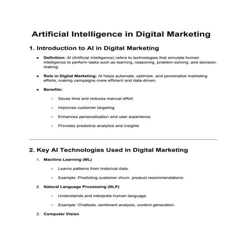 Artificial Intelligence in Digital Marketing | PDF