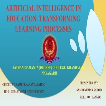 ARTIFICIAL INTELLIGENCE IN EDUCATION TRANSFORMING LEARNING PROCESSES BY SAMIR...