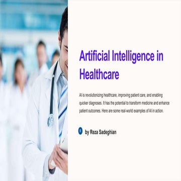 Artificial Intelligence in Healthcare by Reza Sadeghian