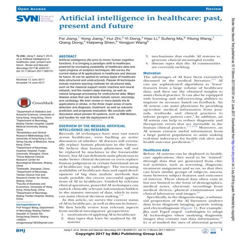 Artificial intelligence in healthcare past,present and future