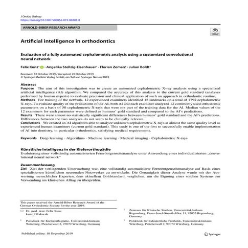 ARTIFICIAL INTELLIGENCE in current orthodontics | PPTX
