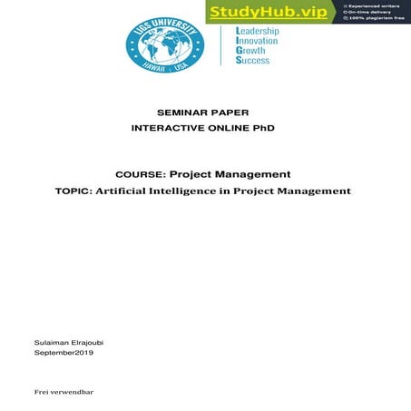 Artificial Intelligence In Project Management | PDF