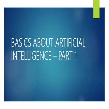 Artificial intelligence part 1 beginners