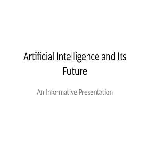 Artificial Intelligence Presentation Pptx