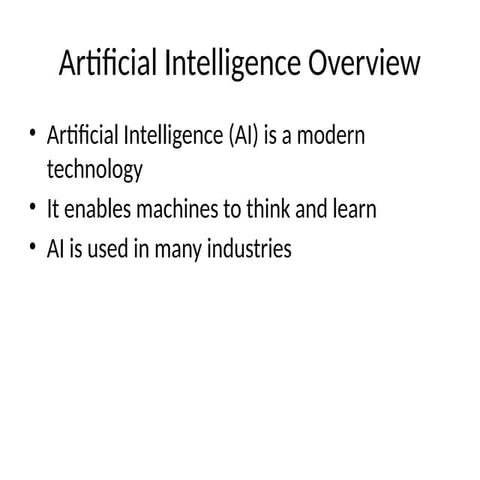 What is Artificial Intelligence (AI)? Why it is important? | PPTX