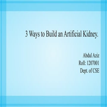 Artificial kidney