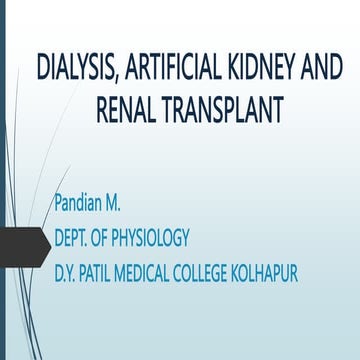 ARTIFICIAL KIDNEY , DIALYSIS AND RENAL TRANSPLANT.ppt