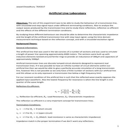 Artificial line laboratory 7641617