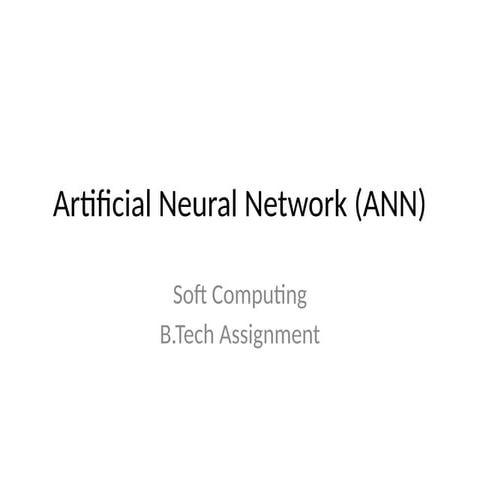 Comprehensive Overview of Artificial Neural Networks in Soft Computing ...
