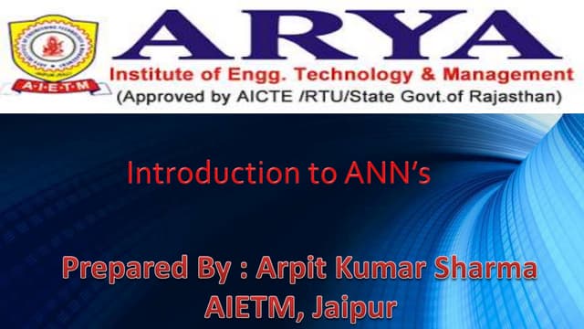 Artificial neural network by arpit_sharma
