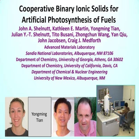 Artificial photosynthesis cint 0711-2010