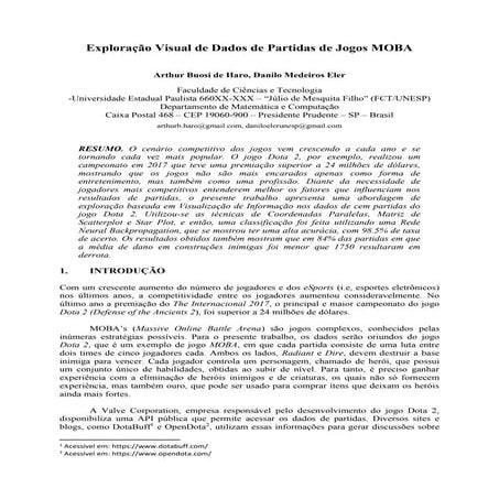 Artigo - Exploração Visual de Dados de Partidas de Jogos MOBA