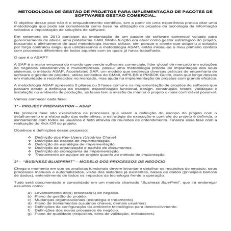 Artigo   asap - metodologia de gestão de projetos para implementação de pacot...