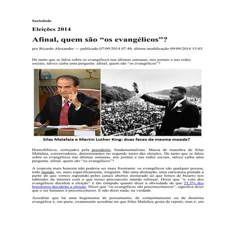 Artigo // Afinal, quem são os evangélicos?