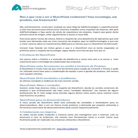 Artigo 1   o que e o share point-versao2