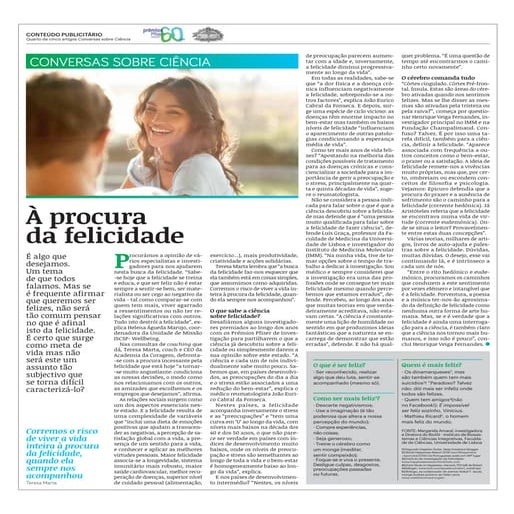 Artigo: Conversas sobre Ciência - À procura da felicidade