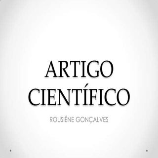 Artigo cientifico (como fazer)