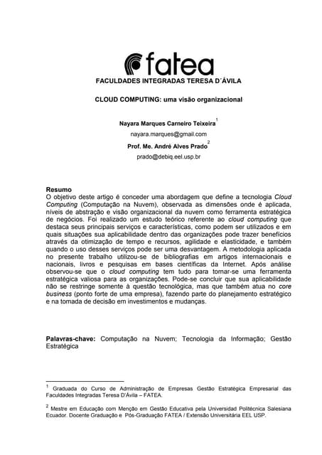 Artigo cloud computing pdf