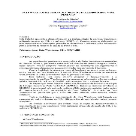 Artigo data warehouse   bd ii - 2015-1 a