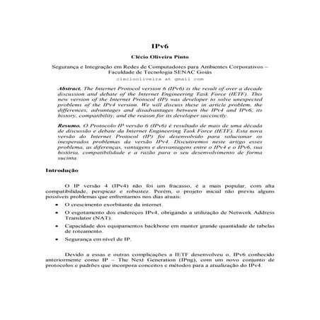 Artigo ipv6